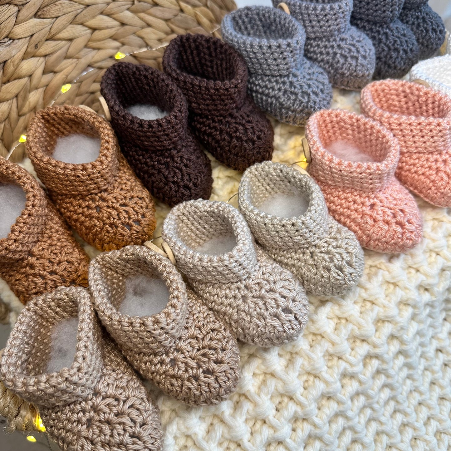 Chaussons blanc-marron-gris