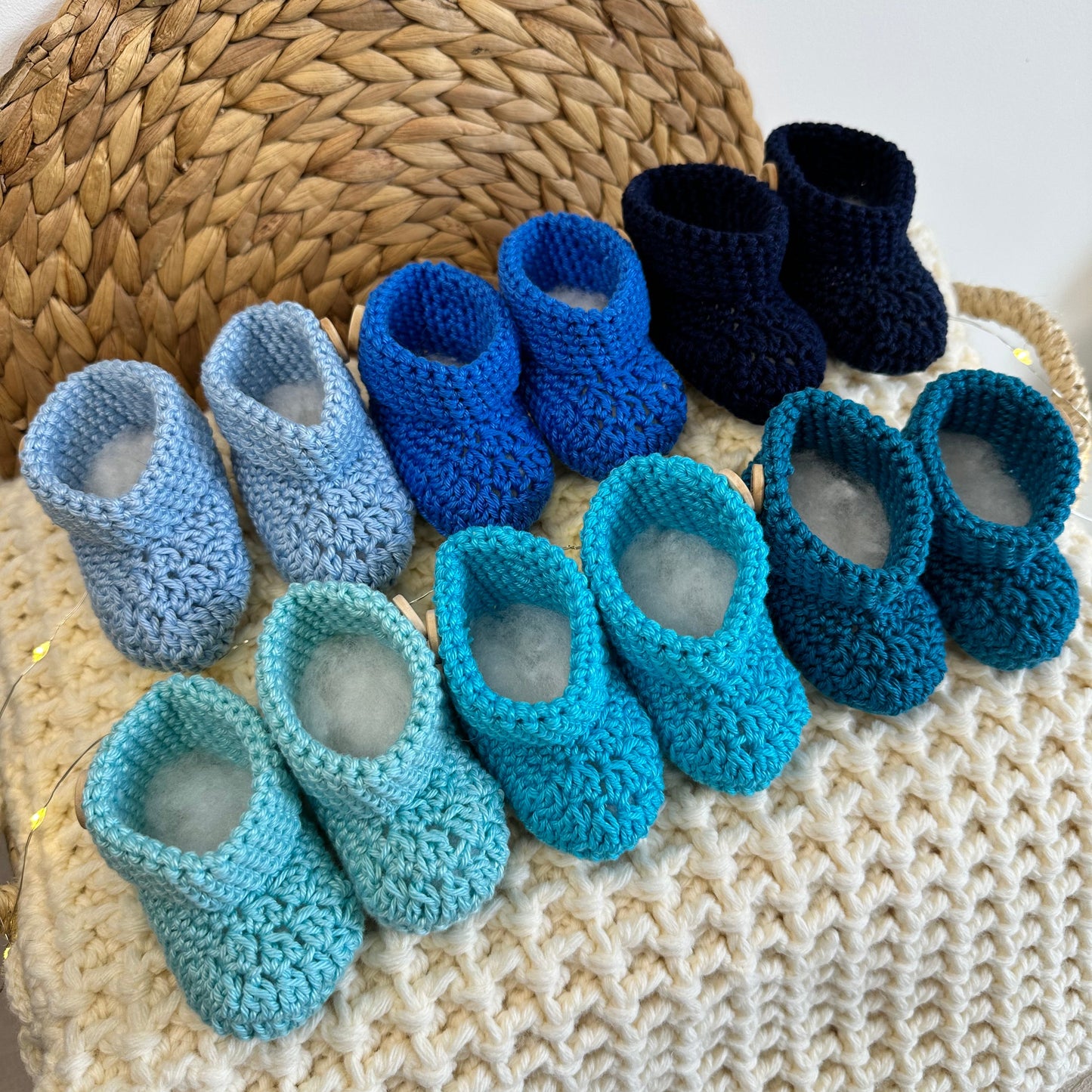 Chaussons bleu-turquoise