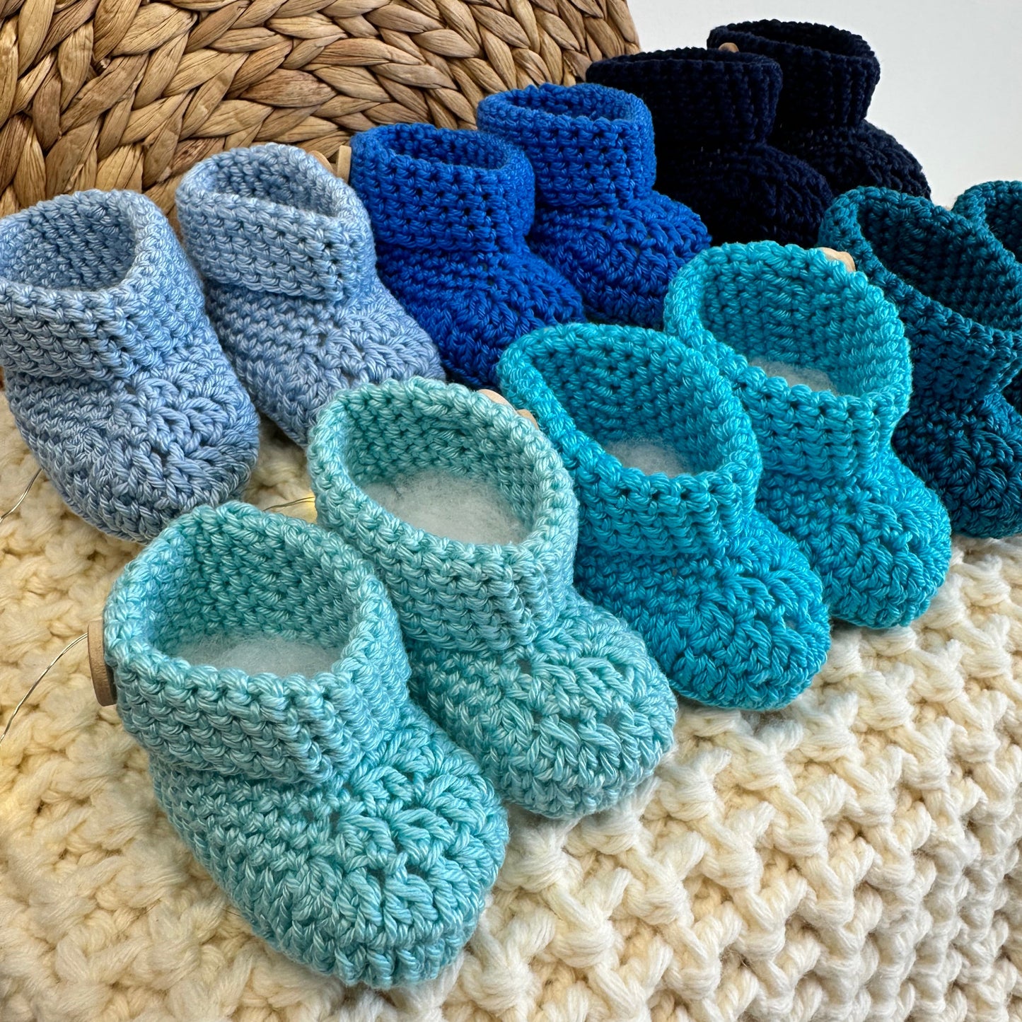 Chaussons bleu-turquoise